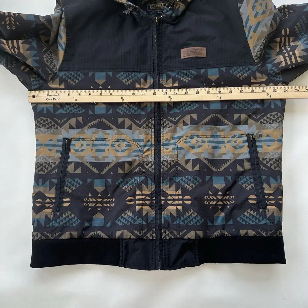Pendleton Black & Blue Journey West Bow Pass Bomber Jacket Mens Large - Picture 4 of 10